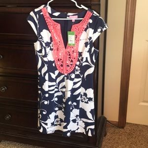 Gorgeous NWT Lilly Pulitzer Navy/Coral Dress.